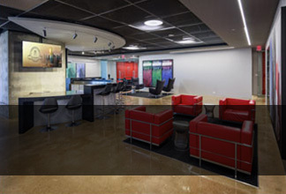 Interior lounge at Bank of America Plaza, Dallas, TX.